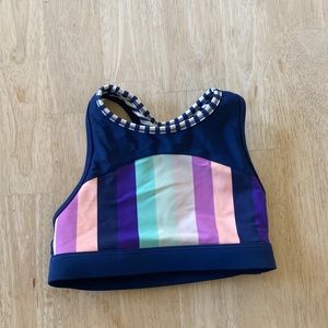 Athleta Girl reversible swim top. Size 6/7.